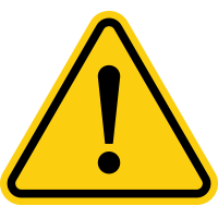 yellow warning triangle with exclaimation